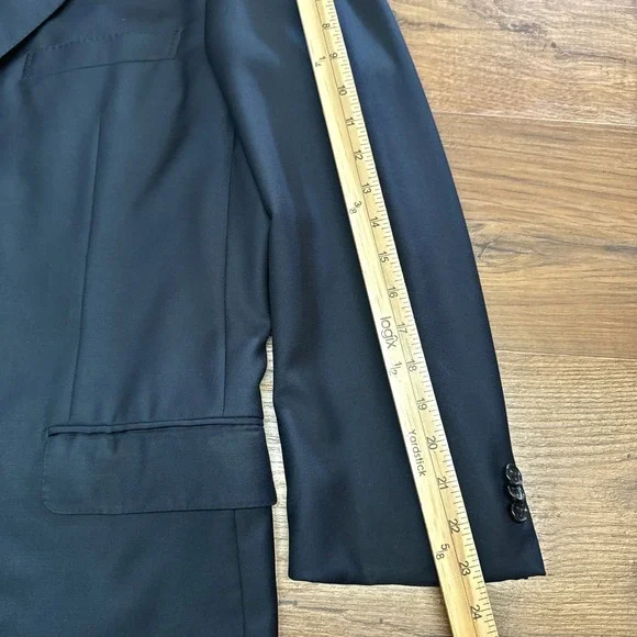 Ermenegildo Zegna Mens US 44 Black Wool2 Button Blazer Professional Lux Office